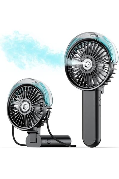 Generic SWEETFULL Portable Misting Fan - 180° Foldable Handheld Personal Fan with Mist Spray, 3 Speeds, 30m