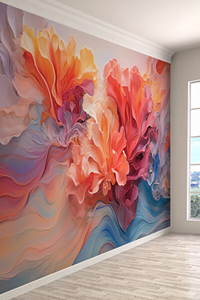 dreamwall Soyut Çiçek Dalgası Tek Parça Tekstil Duvar Kağıdı