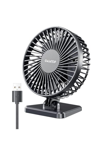 Generic مروحة مكتب Gaiatop USB، صغيرة ولكنها قوية، محمولة وهادئة، مروحة سطح مكتب شخصية بثلاث سرعات، قابلة للتعديل