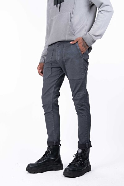 Ex-pent Erkek Yıkamalı Slim Fit Gri Jeans