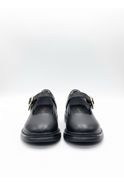 JOİN POLO Siyah Tokalı Kalın Taban Mary Jane Ayakkabı / Günlük Rahat Okul Ayakkabısı