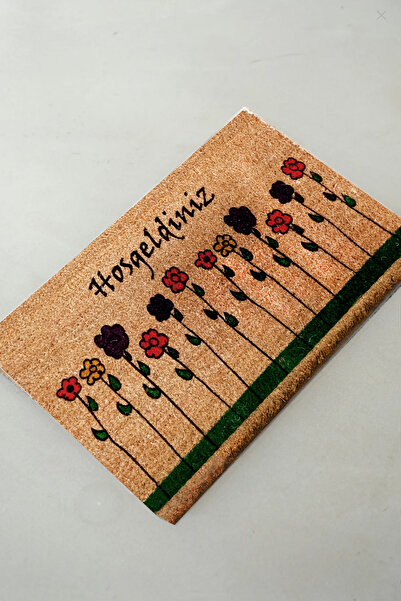 Heza Home Coco Color Daısy Doğal Koko Paspas,kıl Kapı Önü Paspası