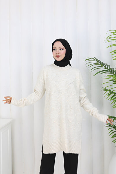 benguen Πλεκτό με σχέδιο Tunik S3027 Χρώμα πέτρας