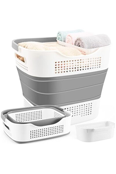 Generic Kameety Foldable Laundry Basket Plastic with Handle, Collapsible Bucket Laundry Hamper, Plastic Bask
