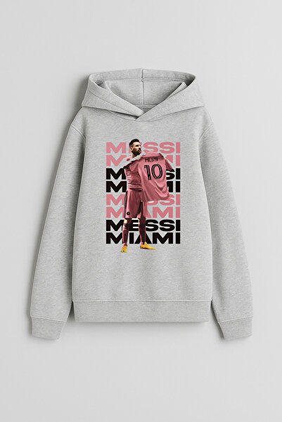 MODA Jucătorul de fotbal Lionel Messi cu imprimeu Hanorac gri pentru băieți c...