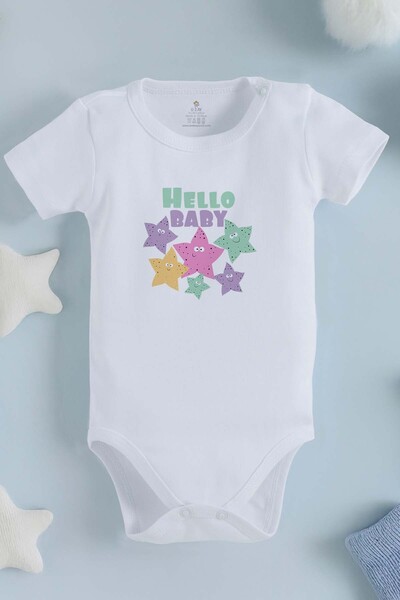 bebek perisi بدلة أطفال من القطن العضوي 100% بتصميم هيلو بيبي