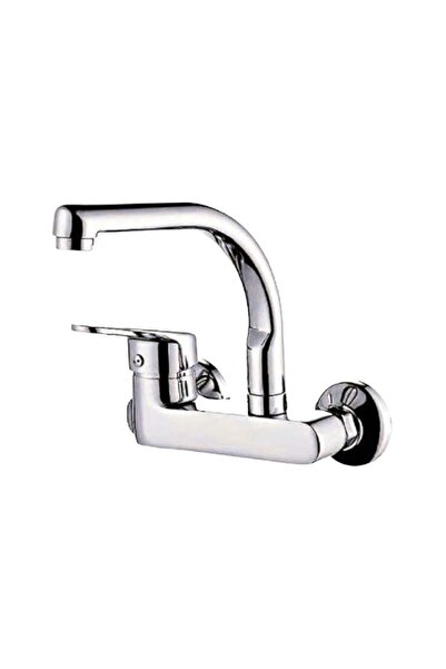 itg حنفية مطبخ مثبتة على الحائط بمقبضين - لمسة نهائية من الكروم، خلاط ساخن وبارد