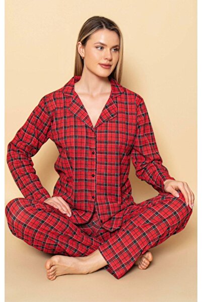 VELLICHOR Women's Long Sleeve Pajama Red
