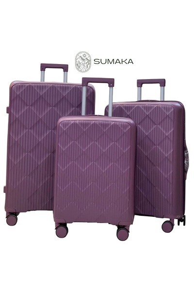 SUMAKA Luggage Travel Set Suitcase Trolley Bag - Set of 3 pcs (20+24+28 inches), Spinner Wheels Silicone