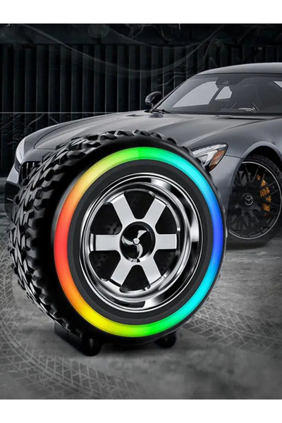 rigour Tekerlek Tasarımlı RGB Bluetooth Hoparlör Tws 10W Usb/Tf Kart Grişi Gü...