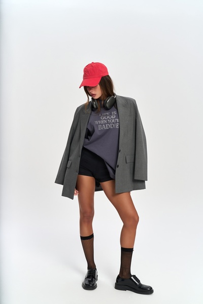 MAI STUDIOS CO. Baddie Oversize Füme T-Shirt