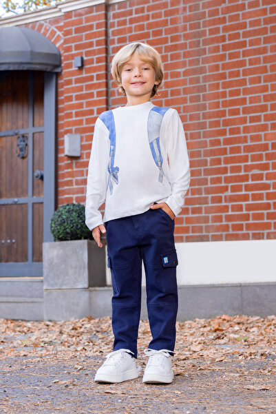 Miny Center Μακρυμάνικο μπλουζάκι με στάμπα με σακίδιο πλάτης Skateboard