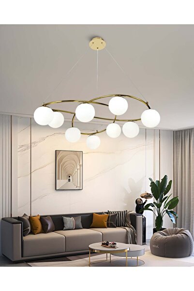 RFAN Pandantiv, Model N6806-9, Cu 9 Abajururi, 9 x E27, Înălțime Reglabilă, A...