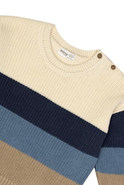 Miny Center Çizgili Triko Erkek Bebek Kazak