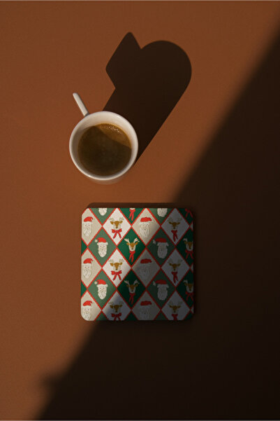 EYBaskı Tasarım Christmas-Themed Printed Mug with Coaster as a Gift