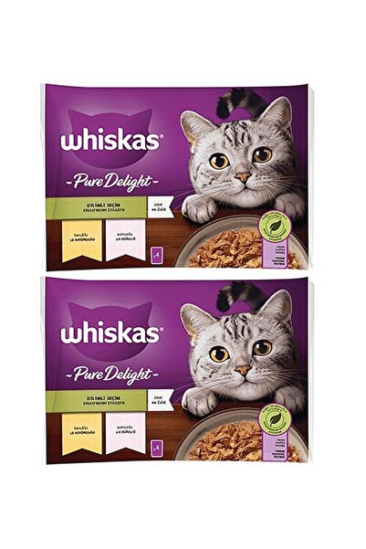 Whiskas Pouch Pure Delight Jöle İçinde Tavuklu ve Somonlu Yetişkin Kedi Konse...
