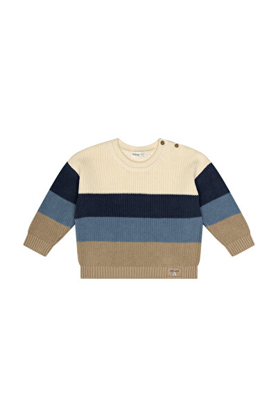 Miny Center Çizgili Triko Erkek Bebek Kazak