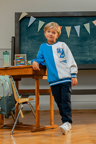 Miny Center Φούτερ με στάμπα Skateboard Color Block