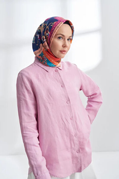 ARMANDA Azure Desen Double Sided Twill Silk Scarf - Purple - Lilac