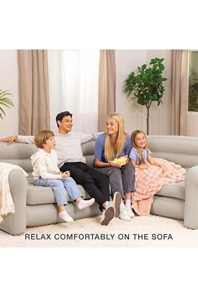 Generic Large L-Shaped Inflatable Corner Sofa | 880lb Capacity, 2-in-1 Valve, 101" x 80" Indoor Use