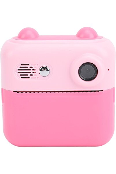 Generic كاميرا طباعة فورية للأطفال بدقة 48 ميجابكسل ودقة 1080 بكسل عالية الدقة، وشاشة IPS مقاس 2.4 بوصة مع إطارات مرحة وميكروفون