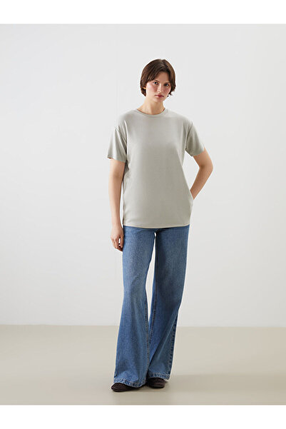 LC Waikiki Gray Crew Neck Women's T-Shirt