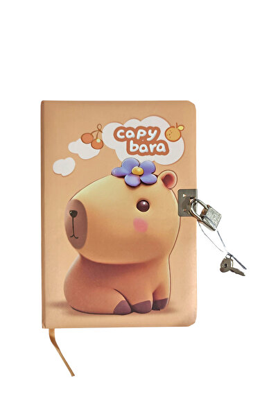 Limmy Capybara Diary Notebook (Journal) with Lock 80 Sheets - Fancy