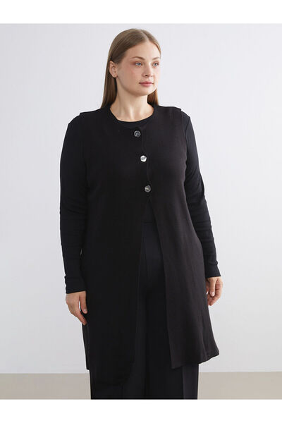 LC Waikiki Μαύρο γυναικείο πλεκτό γιλέκο με λαιμόκοψη