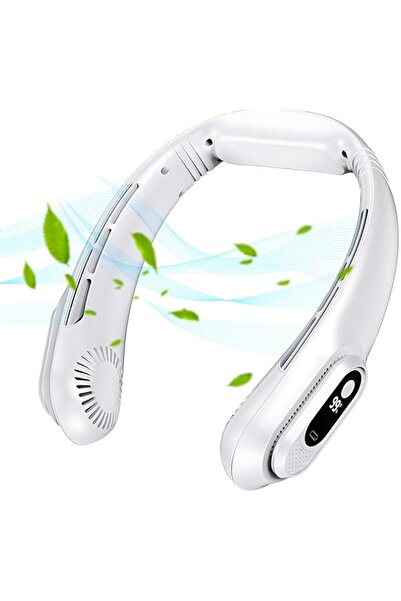 Generic مروحة تريفكس المحمولة للرقبة، مروحة شخصية قابلة للارتداء بدون شفرات مع تدفق هواء بارد بزاوية 360 درجة، ومنفذ USB-C