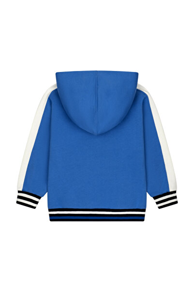 Miny Center Kanguru Cepli Nakışlı Kolları Bantlı Kapüşonlu Sweatshirt