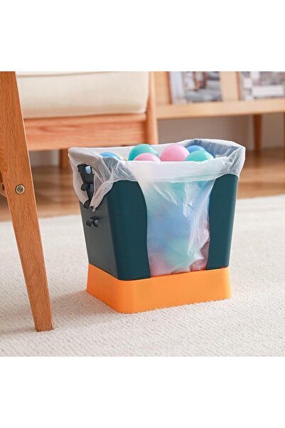Flippy Expandable Trash Can, Flippy, Adjustable, Foldable, Versatile, for Kitchen, 21x25x17 cm, Blue Yellow
