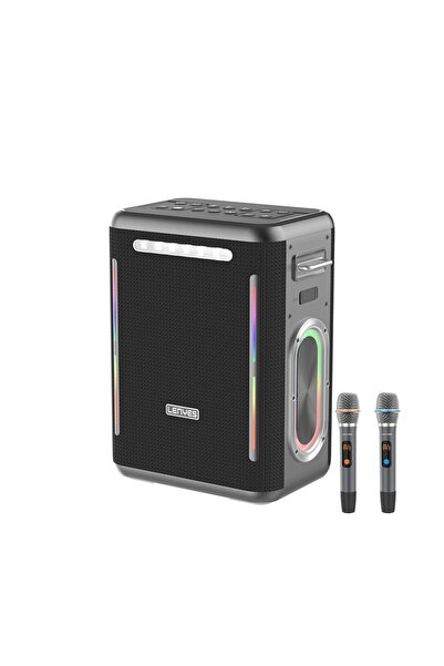 Lenyes مكبر صوت كاريوكي محمول للحفلات S837 بقوة 300 وات مع ميكروفونات UHF لاسلكية مزدوجة، وبطارية 30000 مللي أمبير في الساعة، وقوة 65 وات