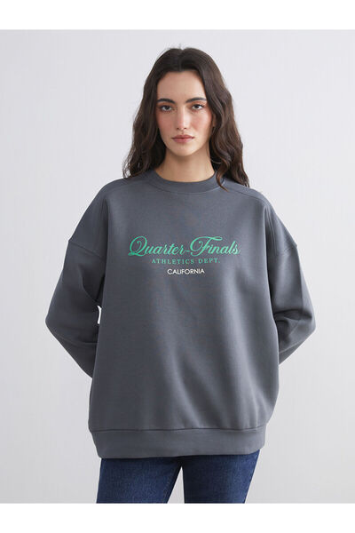 LC Waikiki Vizyon New Season California Printed Oversized Women's Thick Sweatshirt