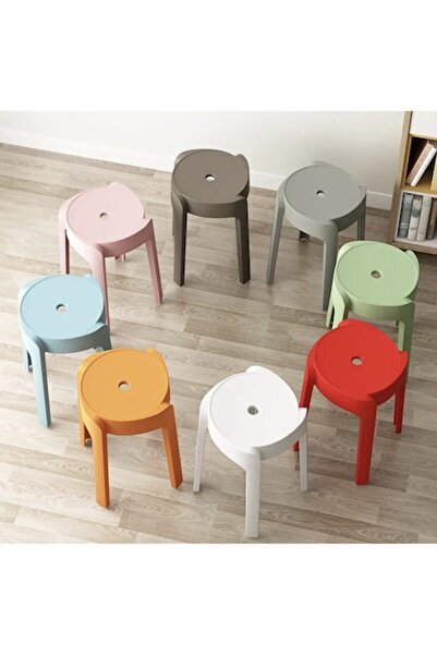 OEM Set 5 scaune stivuibile colorate în stil nordic, multifuncționale