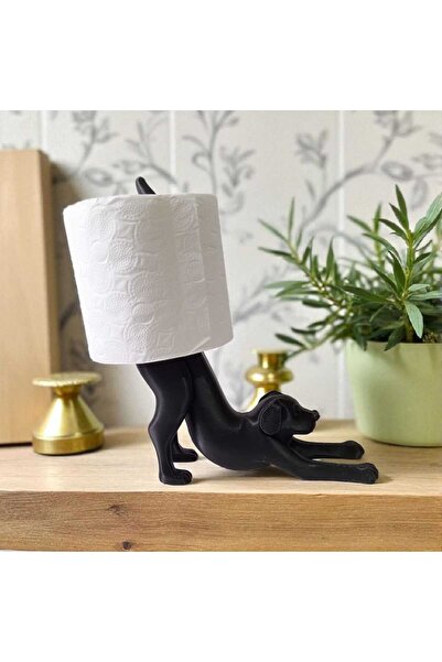 Ceresshop حامل ورق التواليت بتصميم كلب مزخرف - إكسسوار حمام لطيف وأنيق