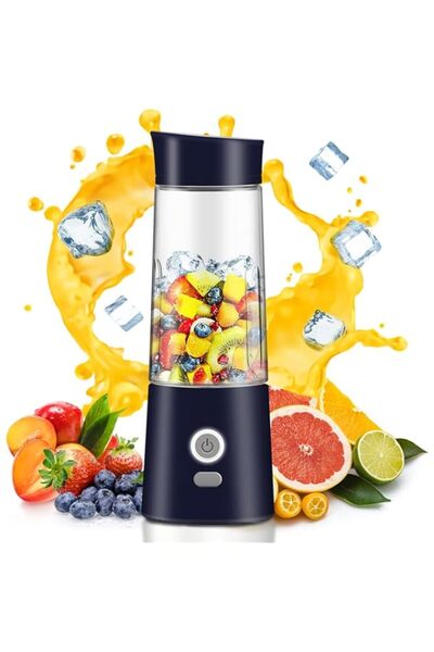 Generic خلاط محمول من Sunfuny للمشروبات المخفوقة والعصائر، كوب عصير صغير سعة 13.5 أونصة مع بطارية قابلة للشحن عبر USB بسعة 5000 مللي أمبير في الساعة