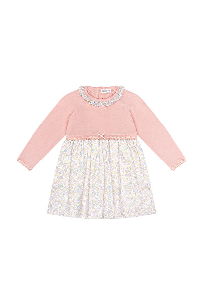 Miny Center Yakası Fırfır Detaylı Triko Kız Bebek Elbise