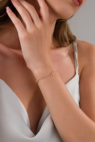 Zeynepli gold & jewelry 14 AYAR ALTIN KIRMIZI YONCA BİLEKLİK
