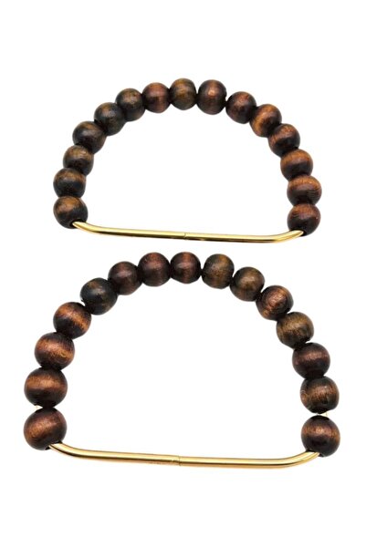 angel çanta aksesuar 12x10 cm Model D Mâner dublu pentru geantă din lemn cu m...