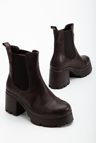 Dilimler Ayakkabı Boty na podpatku Dámské Platforma Hnědá Fragmentovaná Elastická Silná podešev