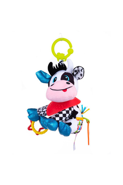Balibazoo Clara Cow, sensory toy with grip clip, Multicolor