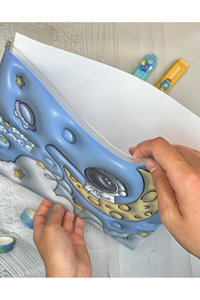 ZeCo Collection Space Exploration Transparent Single Compartment A4 Zipper File Folder / Document File/Organizer Folder/ File