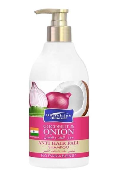 Sunshine Naturals شامبو جوز الهند والبصل المضاد لتساقط الشعر 500 مل