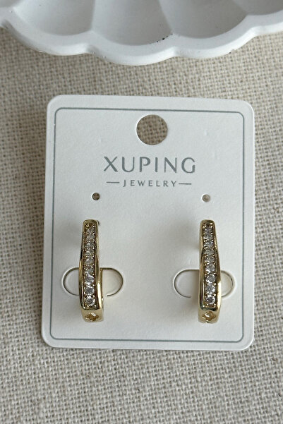 Modacaprea Xuping 14K Su yolu U Taşlı Kadın Küpe Kararmaz Kadın Takı Xuping Küpe