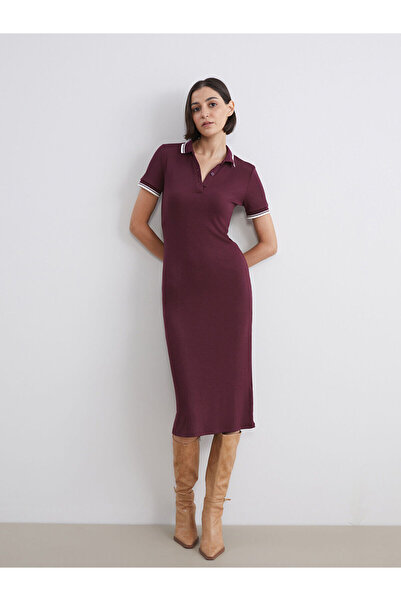 LC Waikiki Бордюр Polo Yaka Midi Elbise