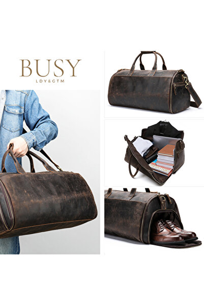 Busy Lady&Gentleman Multifunctional genuine leather travel bag