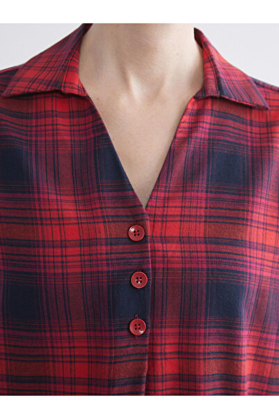 LC Waikiki Artı Yeni Sezon Gömlek Yaka Ekose Bluz