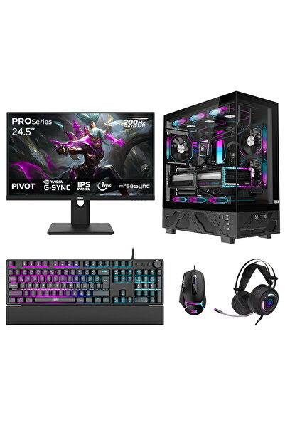 DRAGOS DRx7806 Ryzen 7 5700X 32GB 1TB NVMe 12GB RTX5070 24.5 İnç 200Hz 1ms Oy...