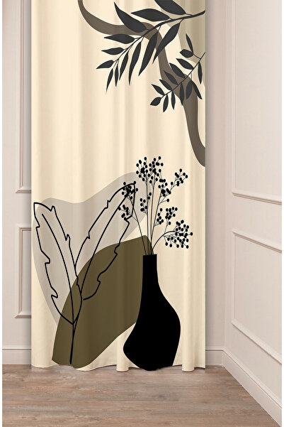 GREENDECOR Leaf Vase Bohemian Minimalist Beige Cream Patterned Special Design...