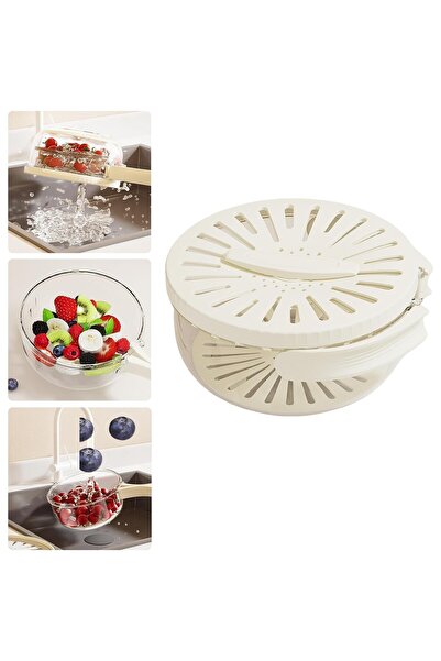 Flippy Σούρωμα φρούτων και λαχανικών, Flippy, 15,5 x 8,3 cm, PP, με λαβή και καπάκι, λευκό